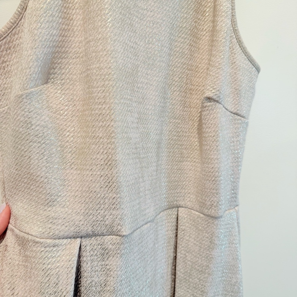 Light Gold Textured Halter Dress - Picture 3 of 3